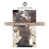 natural stone hand carving life size lion marble statue