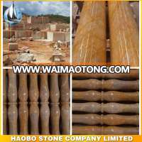 Golden Travertine Marble Pillar and Baluster, Marble Column and Baluster for Sales