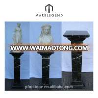 Interior design nero marquina marble decorative square pillar design with sculptures