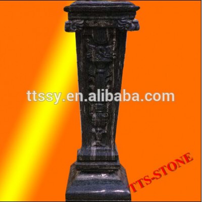 Natural stone black small pillar