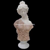 Colored stone female bust statue