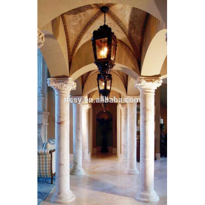 Custom decorative yellow travertine column