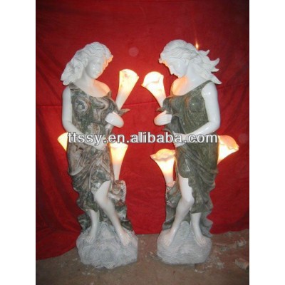 Lamp figure marble statue