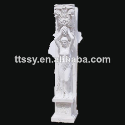 Nude woman statue marble pillar