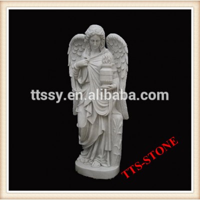 Marble cemetery angel statue