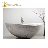 Better Price White Marble Stonetub Tubs Natural Stone Veneer Bathtub For Residence Decoration